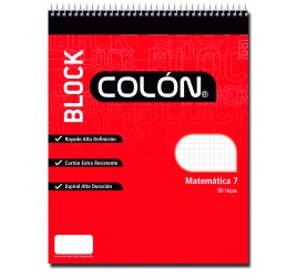 BLOCK COLON ESCOLAR ESPIRAL 7MM 80H (X1)